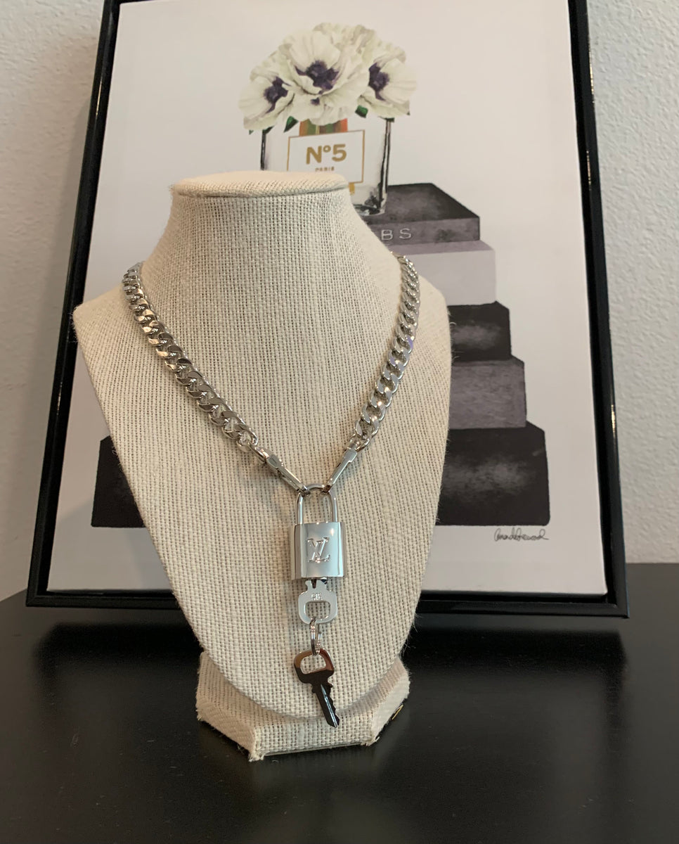 Silver Chunky Necklace with Toggle + Louis Vuitton Lock & Key – Haus of  Luxury