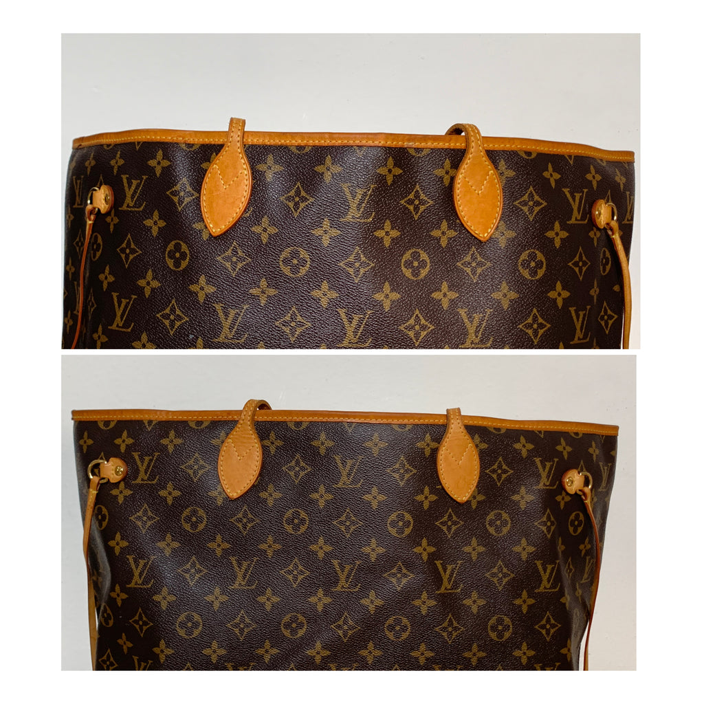 Authentic Louis Vuitton Neverfull GM Brown Monogram Leather Shoulder Bag XL