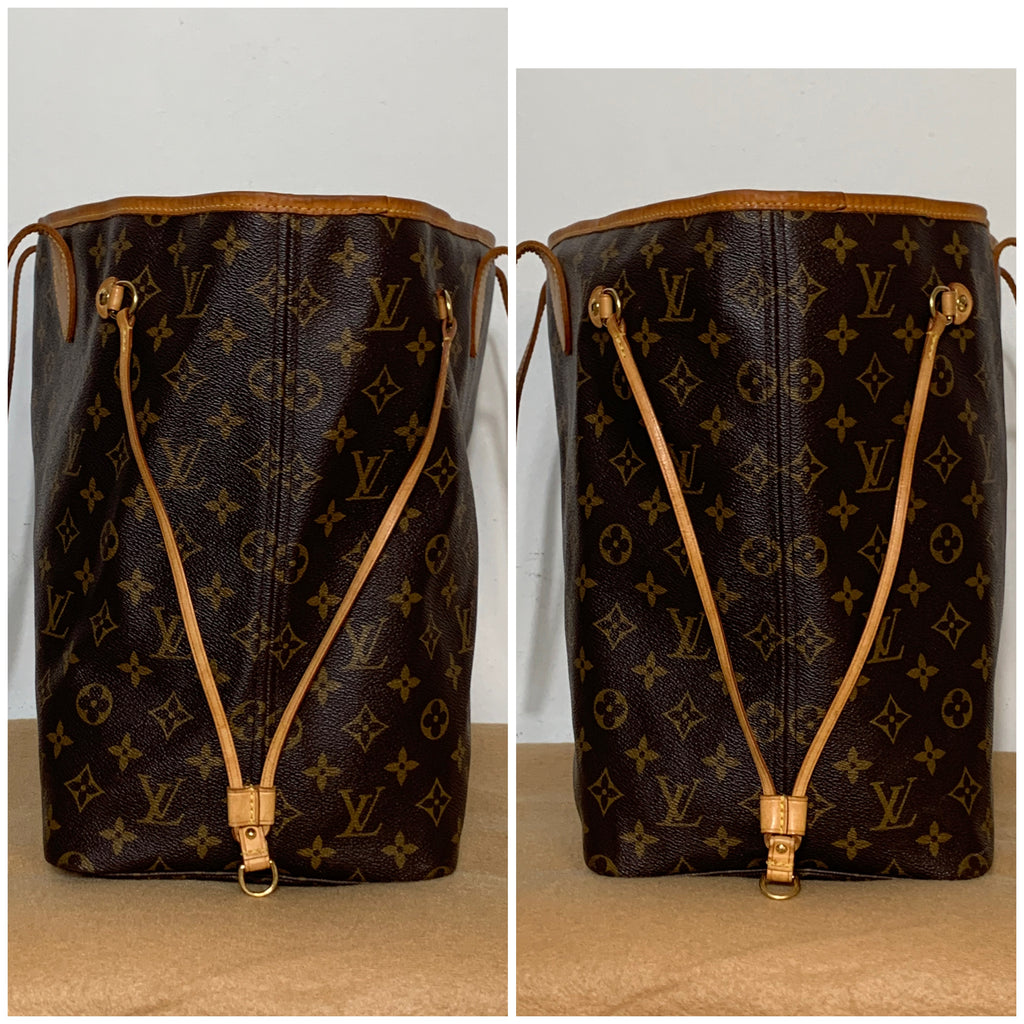 Authentic Louis Vuitton Neverfull GM Brown Monogram Leather Shoulder Bag XL