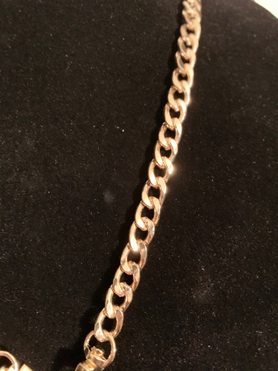 LV Dark Brown Lock Gold Cuban Chain Necklace – Little Paris Collective