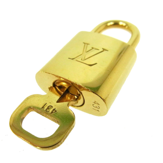 Authentic Louis Vuitton Gold Lock & Key Set