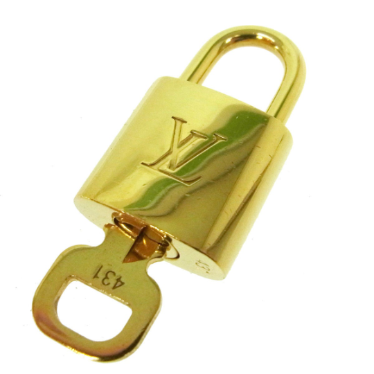 Authentic Louis Vuitton Gold Lock & Key Set